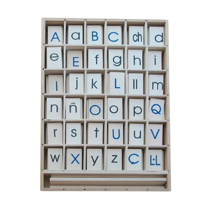 Alfabeto Montessori de madera mayúsculas y minúsculas imprenta (360) - Xangó