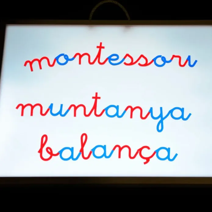Alfabeto Montessori letras minúsculas enlazadas translúcidas castellano/catalán (170) - R-cre@