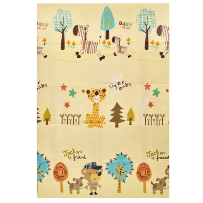 Alfombra de espuma plegable y reversible Trendy Cebra y Jirafa 1,8 x 1,2 metros - MS