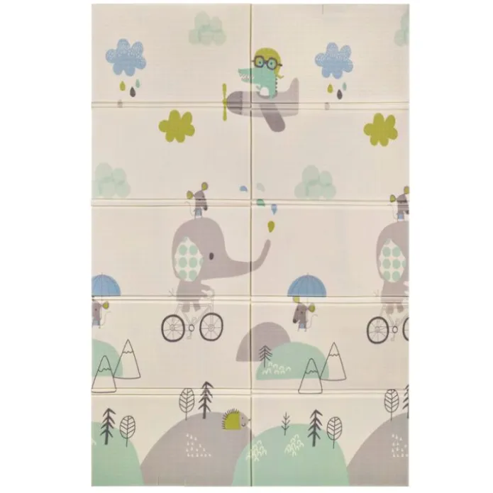 Alfombra de espuma plegable y reversible Trendy Elefante y Oso 1,8 x 1,2 metros - MS