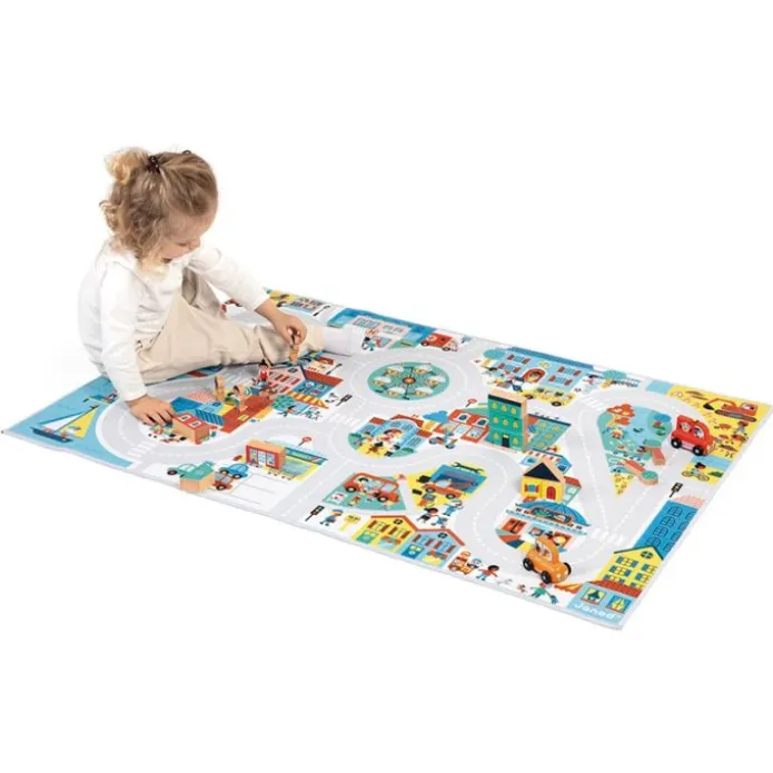 Alfombra de juegos Ciudad Cross Roads 1,2 x 0,78 metros - Janod