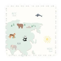 Alfombra de juegos de espuma puzle mundo y animales 1,8 x 1,2 metros - Play&go