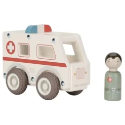 Ambulancia y muñeco de madera - Little Dutch