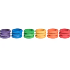 Anillas de madera colores arcoíris (18) - Grapat
