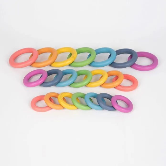 Anillas de madera colores arcoíris (21) - TickiT