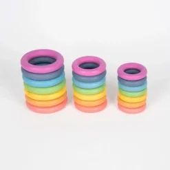 Anillas de madera colores arcoíris (21) - TickiT
