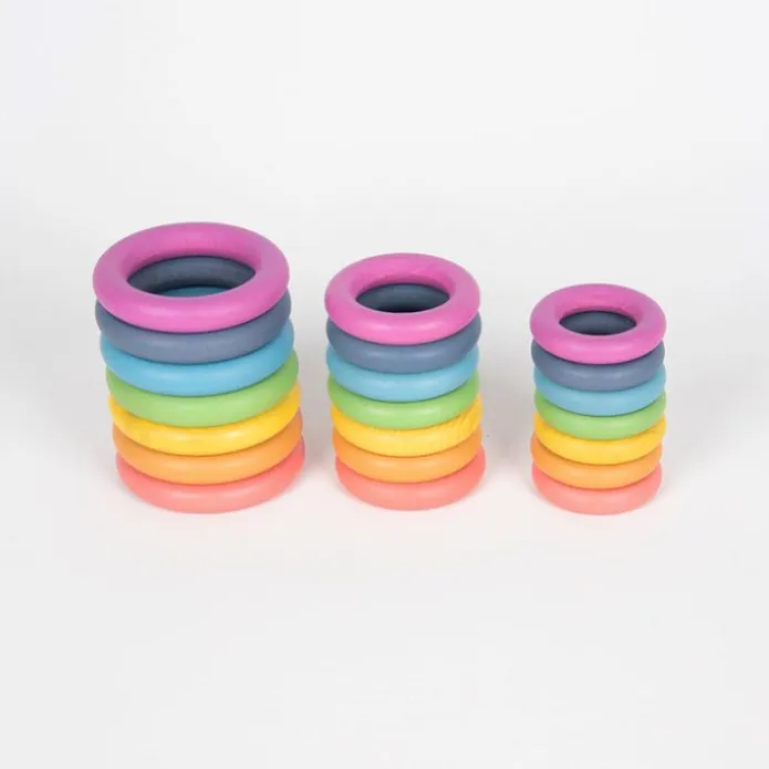 Anillas de madera colores arcoíris (21) - TickiT