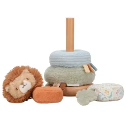 Apilable balancín de madera y peluche león Safari Friends - Little Dutch