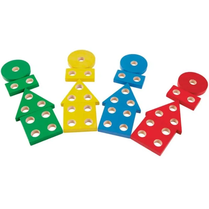 Apilable de madera con 4 formas geométricas - PlanToys