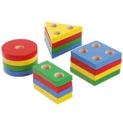 Apilable de madera con 4 formas geométricas - PlanToys