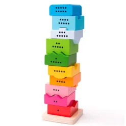 Apilable de madera torre de números - Bigjigs