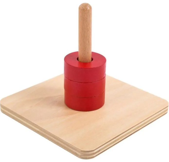 Apilable guía vertical 3 cilindros de madera - Montessori
