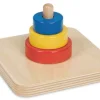 Apilable guía vertical 3 discos de colores de madera - Montessori