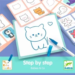 Aprende a dibujar animales bebés Step by Step Eduludo - Djeco