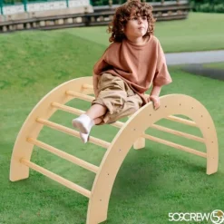 Arco de escalada convertible en balancín de madera Pikler Jungle - 509Crew