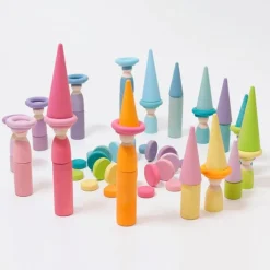 Aros de madera colores pastel (24) - Grimm's
