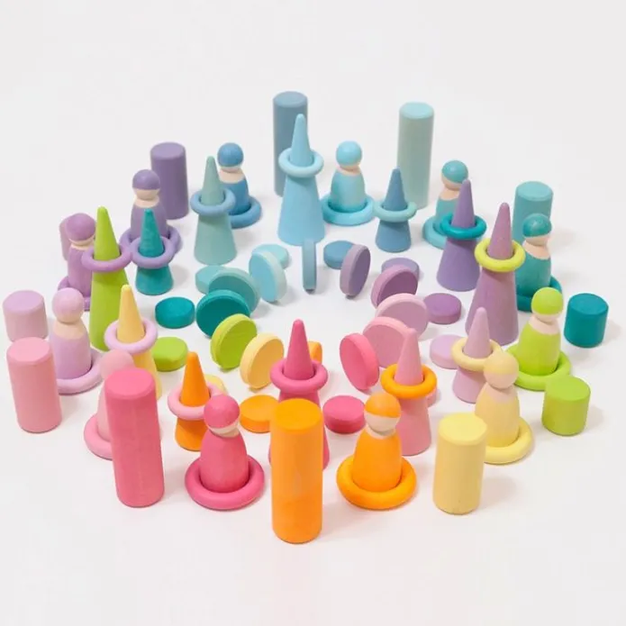 Aros de madera colores pastel (24) - Grimm's