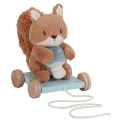 Arrastre de madera y peluche ardilla Amigos del bosque - Little Dutch