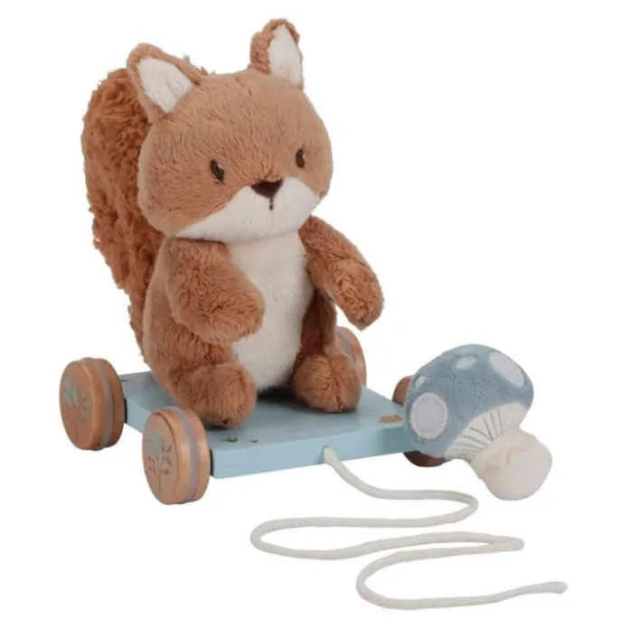 Arrastre de madera y peluche ardilla Amigos del bosque - Little Dutch