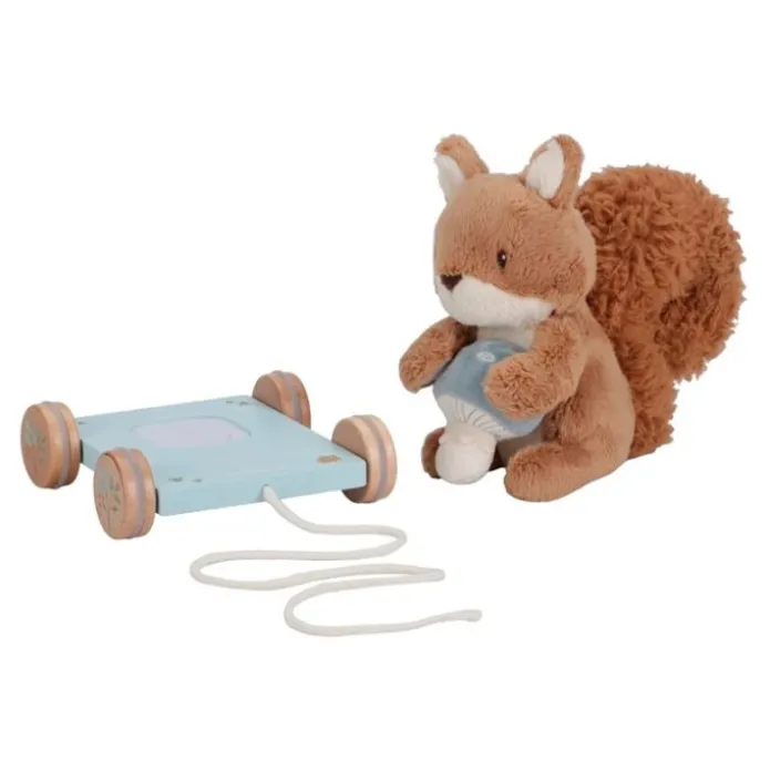 Arrastre de madera y peluche ardilla Amigos del bosque - Little Dutch