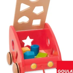 Arrastre y encajable de madera Coche rojo - Goula