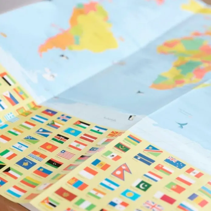 Atlas ilustrado con solapas
