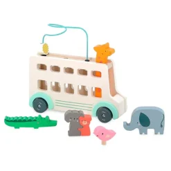 Autobús de madera con actividades y animales - Vilac
