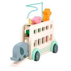 Autobús de madera con actividades y animales - Vilac