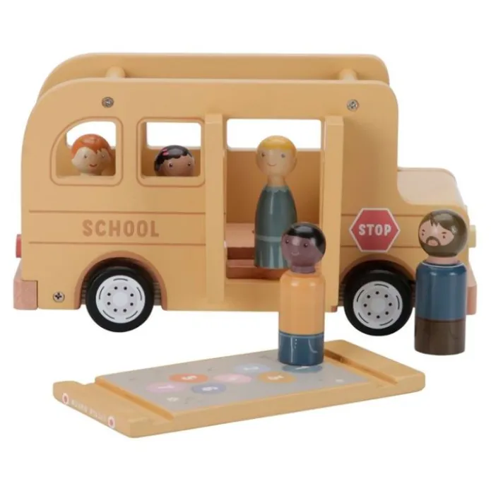 Autobús escolar de madera con 5 muñecos - Little Dutch