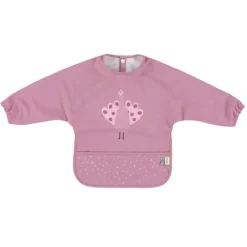 Babero impermeable manga larga lila pavo real - Trixie