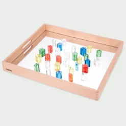 Bandeja de madera con espejo para explorar y asas 50 cm - Tickit