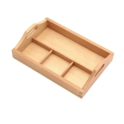 Bandeja de madera para clasificar 4 compartimentos 20 cm - Montessori