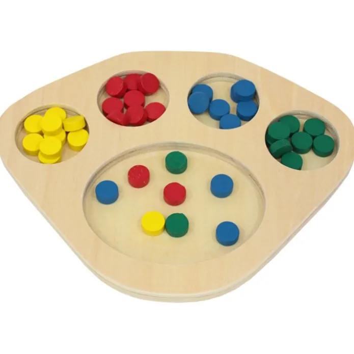 Bandeja de madera para fichas de clasificación - Montessori