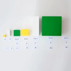Bandeja de madera potencias de 3 - Montessori