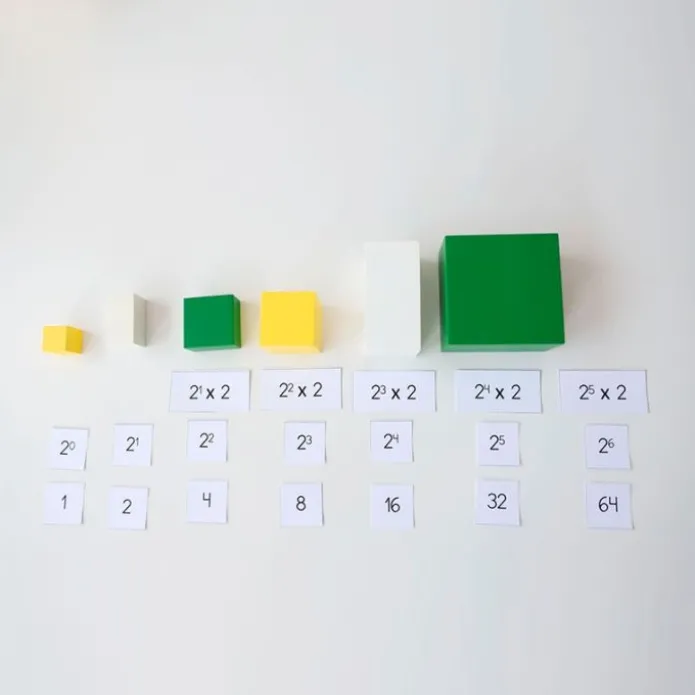 Bandeja de madera potencias de 3 - Montessori
