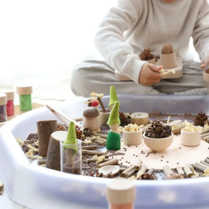 Bandeja sensorial Hexacle translúcida con soporte - Tuff Tray