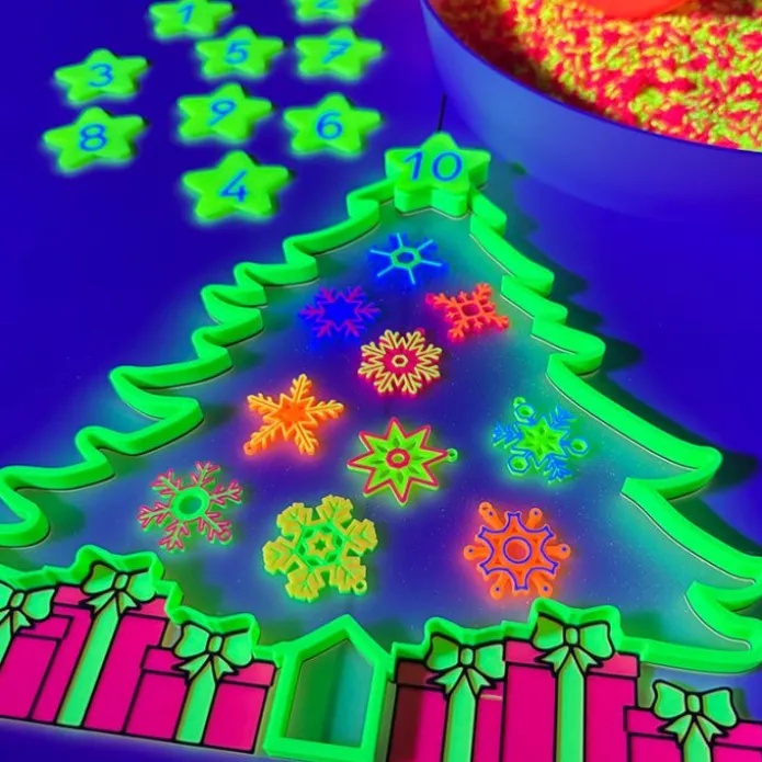 Bandeja sensorial rellenable árbol de Navidad - Sumando Momentos