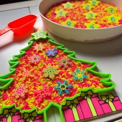 Bandeja sensorial rellenable árbol de Navidad - Sumando Momentos