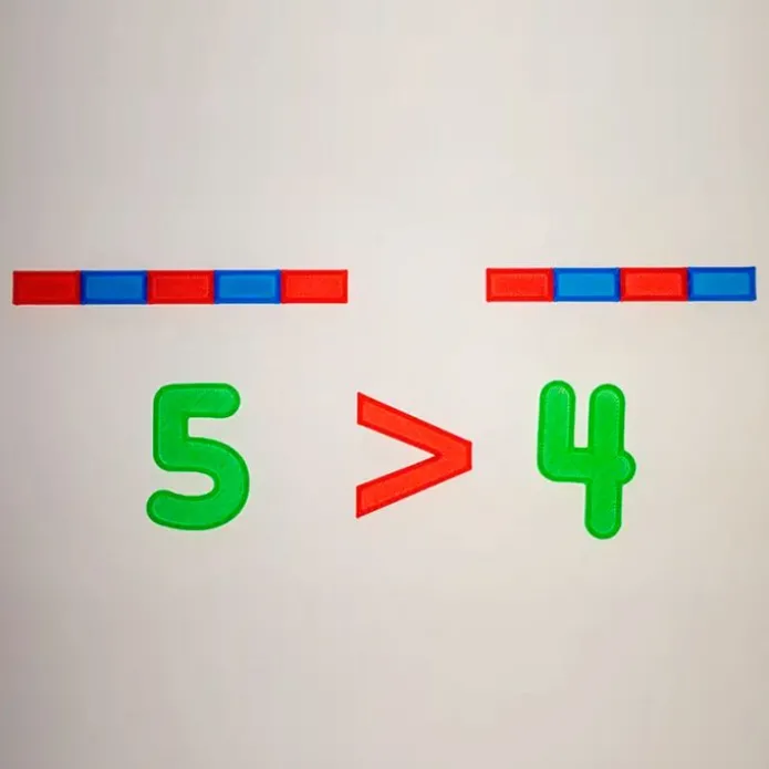 Barras rojas y azules Montessori translúcidas - Sumando Momentos