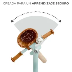 Bicicleta de equilibrio sin pedales Rapid 2 azul pastel con cesta - Kinderkraft