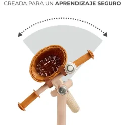 Bicicleta de equilibrio sin pedales Rapid 2 rosa pastel con cesta - Kinderkraft