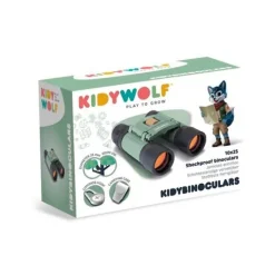 Binoculares con brújula y bolsa de transporte Kidybinoculars verdes - Kidywolf