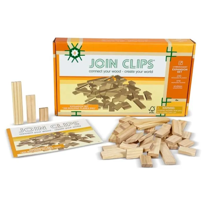 Bloques de construcción de madera compatibles con KAPLA (200) - Join Clips