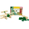 Bloques de construcción de madera (10) y conectores (56) compatibles con KAPLA - Join Clips