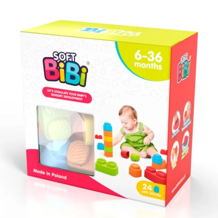 Bloques de construcción sensoriales texturizados (24) - Soft BiBi