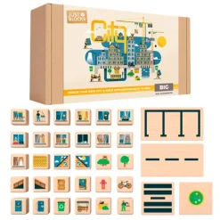 Bloques de madera City (324) - Just Blocks + REGALO manta-saco