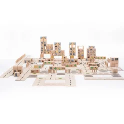 Bloques de madera City (160) - Just Blocks + REGALO manta-saco