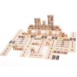 Bloques de madera City (160) - Just Blocks + REGALO manta-saco