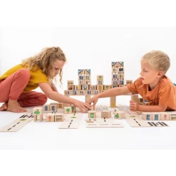 Bloques de madera City (160) - Just Blocks + REGALO manta-saco