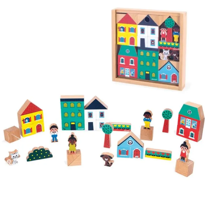 Bloques de madera Ciudad Cross Roads (36) - Janod
